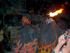 flame cannon near the bar